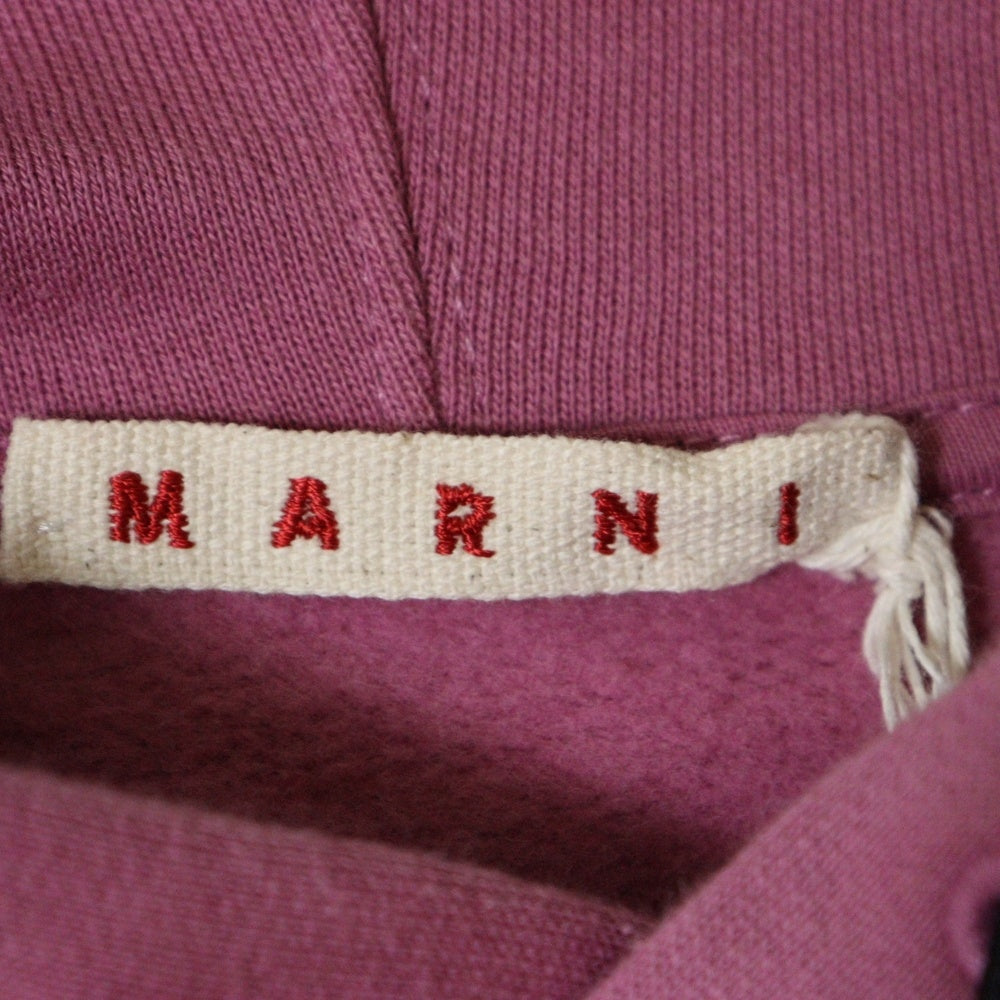 MARNI(マルニ) 23AW SLOGAN PRINT SWEATSHIRT フロントスローガンプリント プルオーバーパーカー フーディ パープル FUMU0073P9