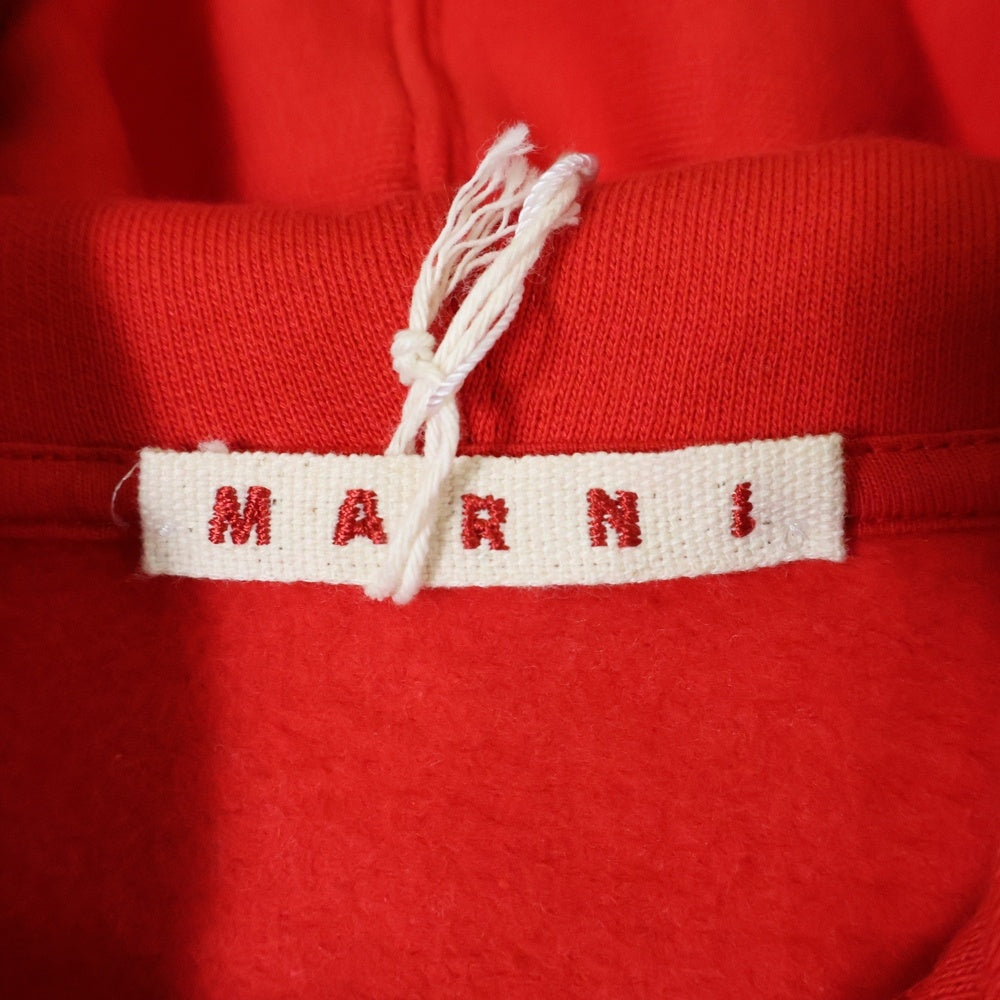 MARNI(マルニ) 23AW SLOGAN PRINT SWEATSHIRT フロントスローガンプリント プルオーバーパーカー フーディ レッド FUMU0073P9