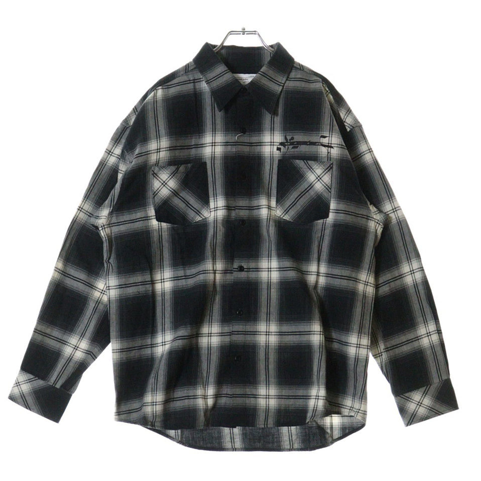 Rafu(ラフ) 23AW LOOSE JOINTS FLANNEL SHIRT ルーズ ジョイント フランネルシャツ 長袖シャツ ブラック Rafu23NL010GM