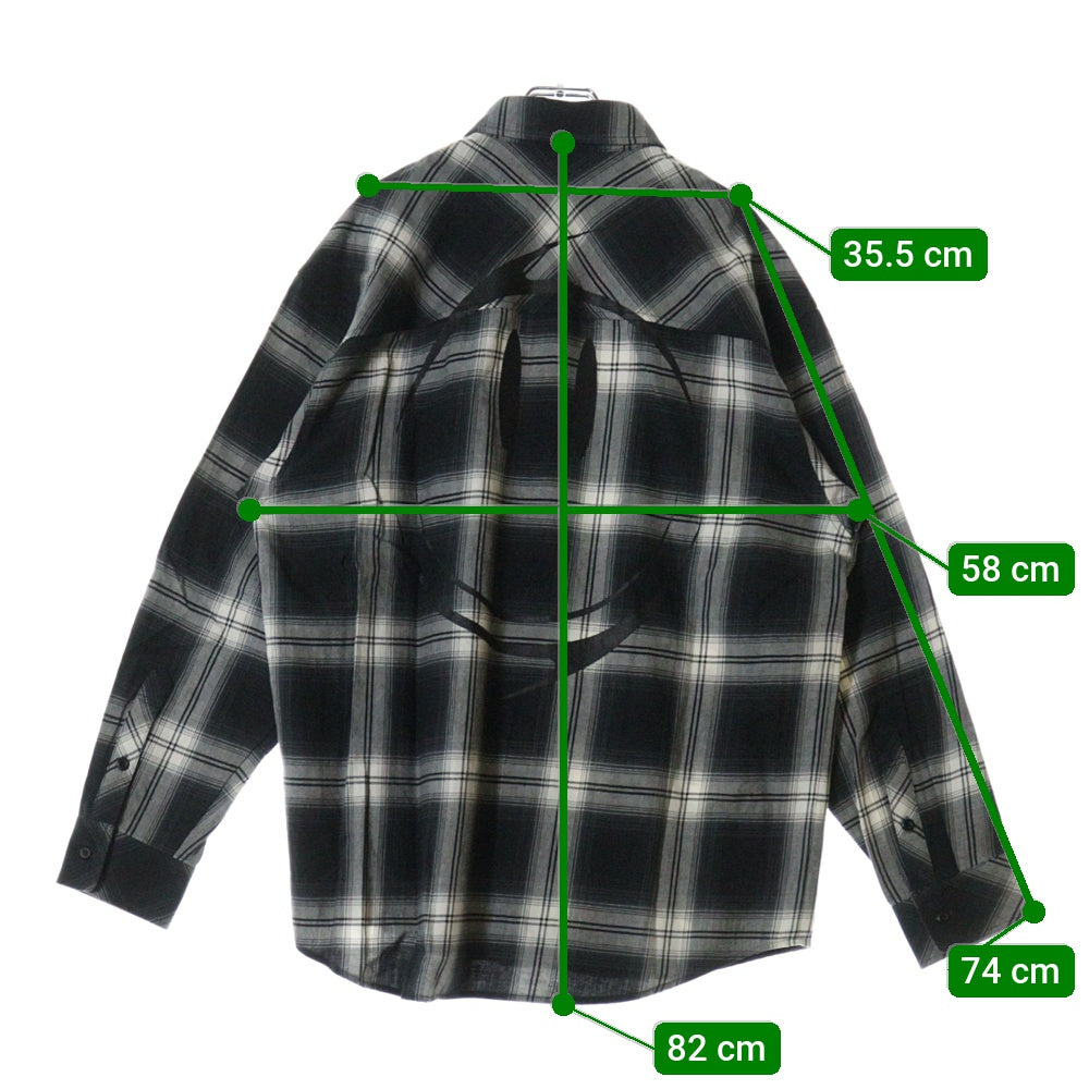 Rafu(ラフ) 23AW LOOSE JOINTS FLANNEL SHIRT ルーズ ジョイント フランネルシャツ 長袖シャツ ブラック Rafu23NL010GM
