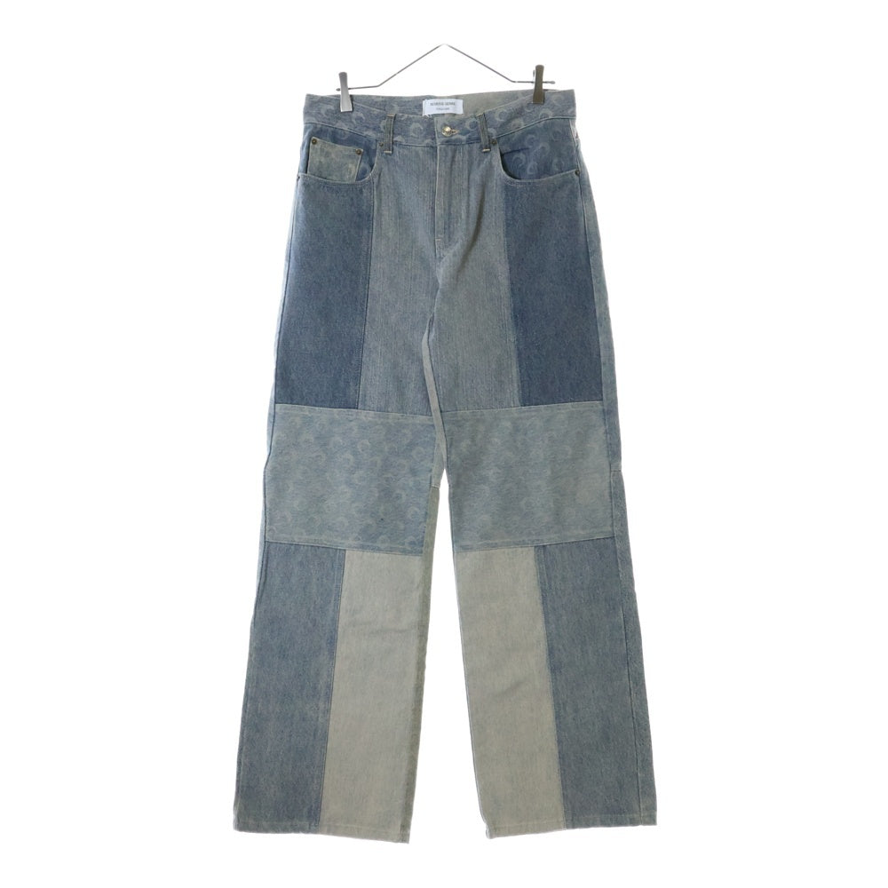 MARINE SERRE(マリーン セル) 23AW REGENERATED DENIM STRAIGHT LEG PANTS ジェネレイテッド ストレートデニムパンツ インディゴ UPA001