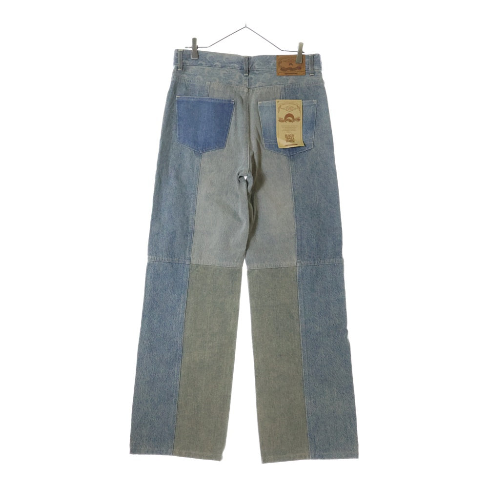MARINE SERRE(マリーン セル) 23AW REGENERATED DENIM STRAIGHT LEG PANTS ジェネレイテッド ストレートデニムパンツ インディゴ UPA001