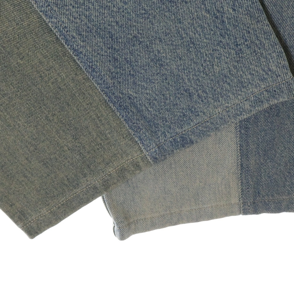 MARINE SERRE(マリーン セル) 23AW REGENERATED DENIM STRAIGHT LEG PANTS ジェネレイテッド ストレートデニムパンツ インディゴ UPA001