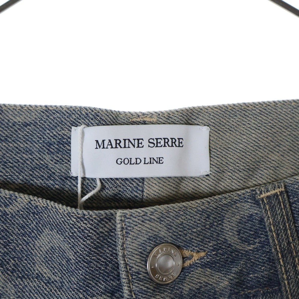 MARINE SERRE(マリーン セル) 23AW REGENERATED DENIM STRAIGHT LEG PANTS ジェネレイテッド ストレートデニムパンツ インディゴ UPA001