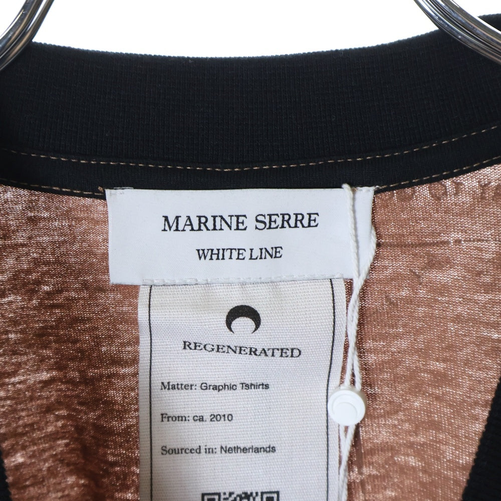 MARINE SERRE(マリーン セル) 23AW REGENERATED GRAPHIC T-SHIRT PATCHWORK T-SHIRT ジェネレイテッド パッチワーク クルーネック 長袖Tシャツ カットソー マルチ MTO069