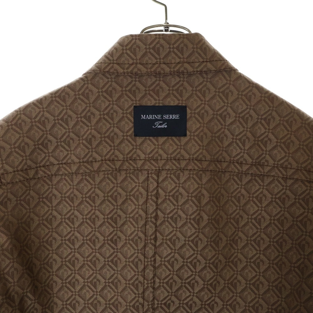 MARINE SERRE(マリーン セル) 23AW REGENERATED MOON DIAMANT TAILORING JACQUARD ジェネレイテッド ムーン ディアマン テーラリングジャガード ジップアップジャケット ブラウン MJA018