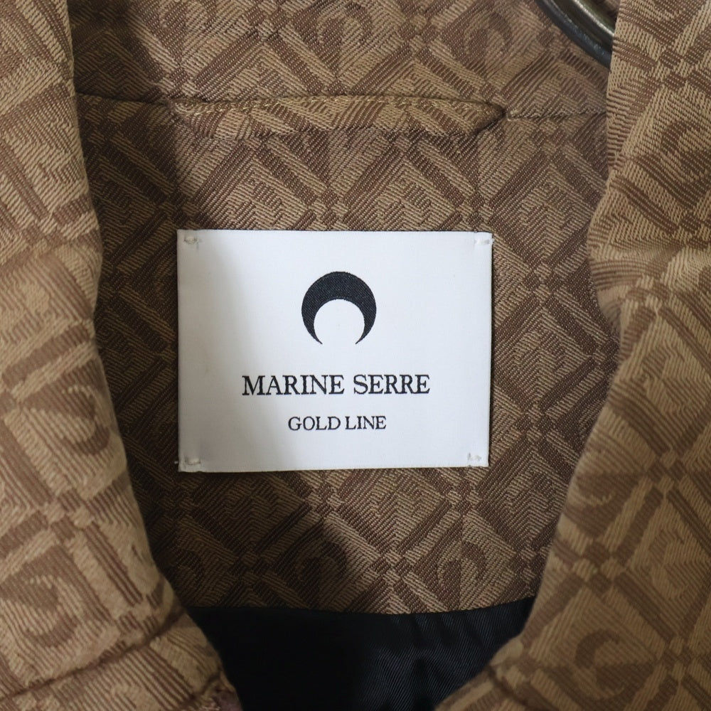 MARINE SERRE(マリーン セル) 23AW REGENERATED MOON DIAMANT TAILORING JACQUARD ジェネレイテッド ムーン ディアマン テーラリングジャガード ジップアップジャケット ブラウン MJA018