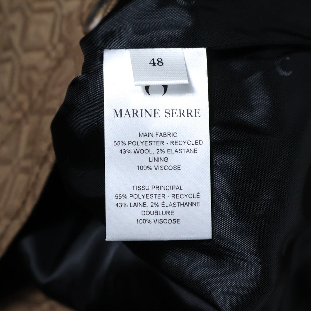 MARINE SERRE(マリーン セル) 23AW REGENERATED MOON DIAMANT TAILORING JACQUARD ジェネレイテッド ムーン ディアマン テーラリングジャガード ジップアップジャケット ブラウン MJA018