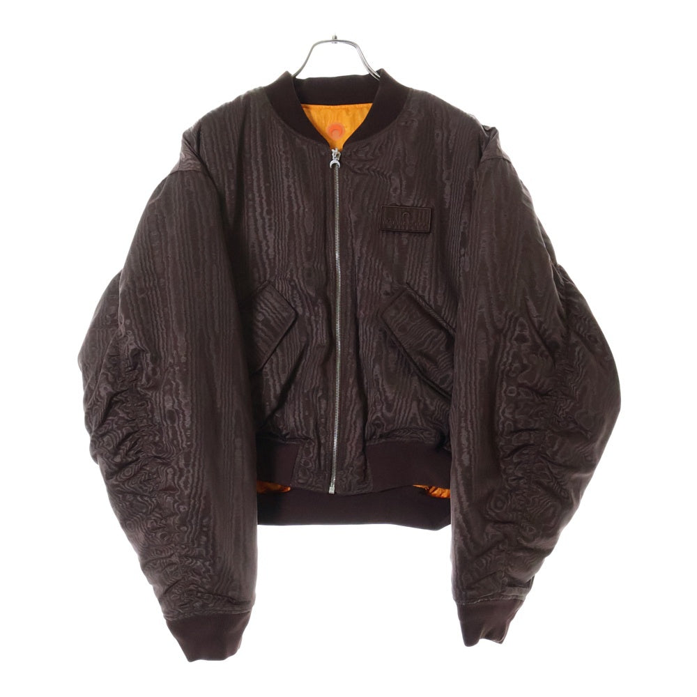 MARINE SERRE(マリーン セル) 23AW REGENERATED REVERSIBLE MOIRE BOMBER JACKET ジェネレイテッド リバーシブル モアレ ボンバージャケット オレンジ/ブラウン UJA039