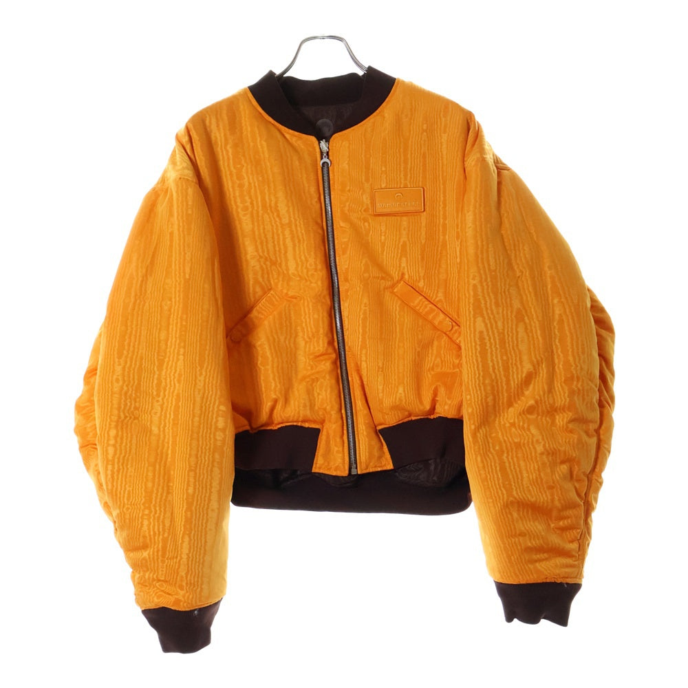 MARINE SERRE(マリーン セル) 23AW REGENERATED REVERSIBLE MOIRE BOMBER JACKET ジェネレイテッド リバーシブル モアレ ボンバージャケット オレンジ/ブラウン UJA039