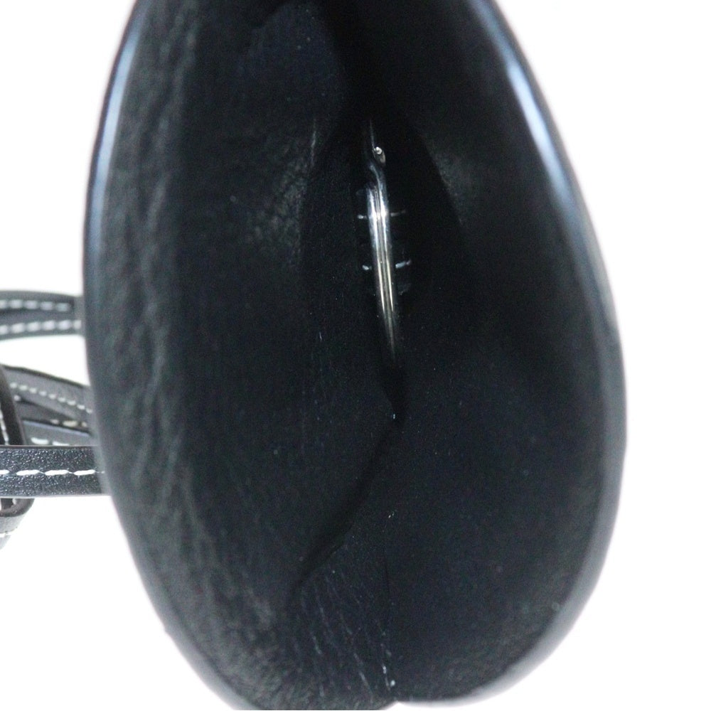 MARINE SERRE(マリーン セル) 23AW VEGETABLE TANNED LEATHER KEY HOLDER ベジタブルタンレザー ショルダー キーホルダー ブラック/ホワイト ULG001