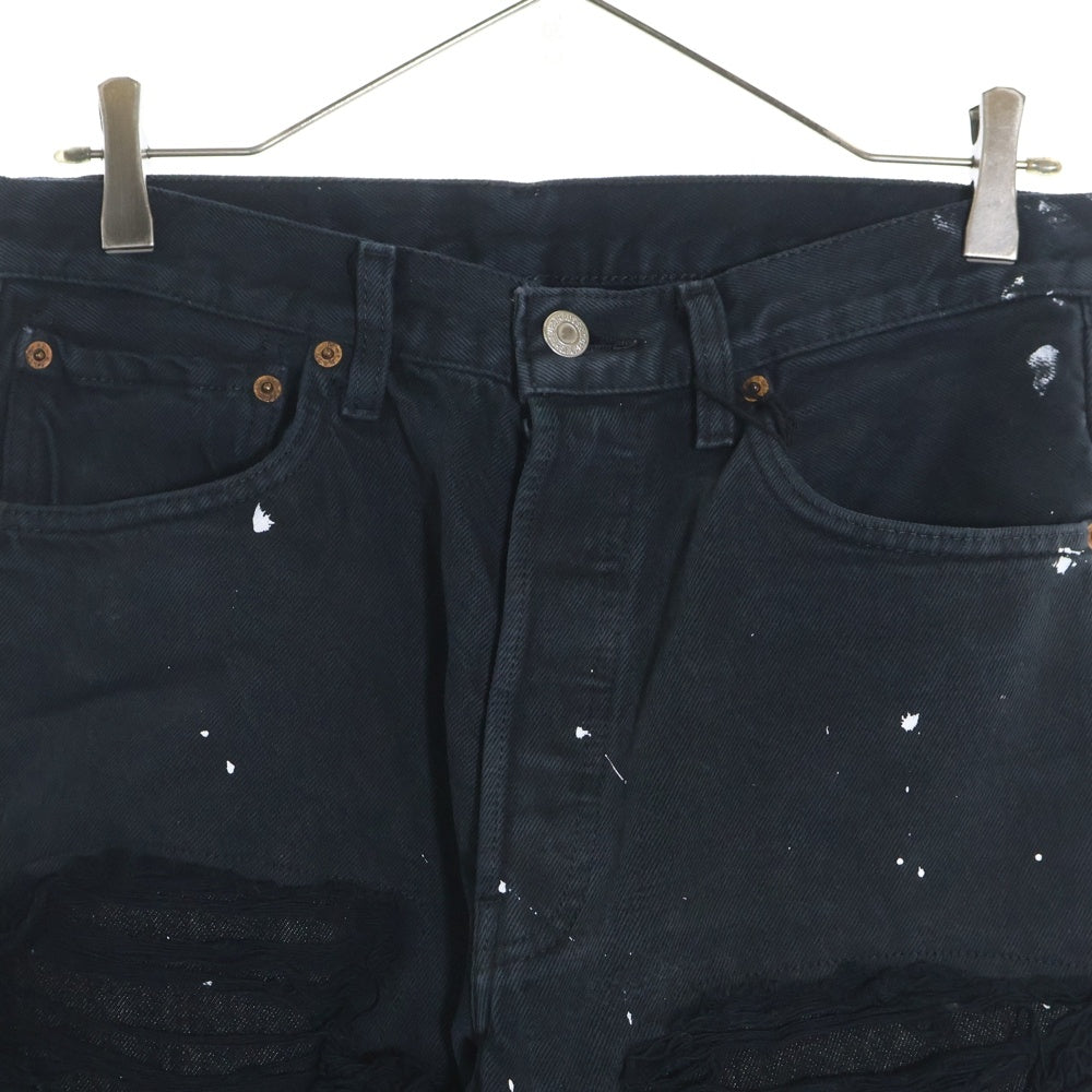 INNOCENCE NYC(イノセンスニューヨーク) 23AW DESTROY DENIM PANTS ダメージ加工 デトロイト デニムパンツ ブラック INDSND01