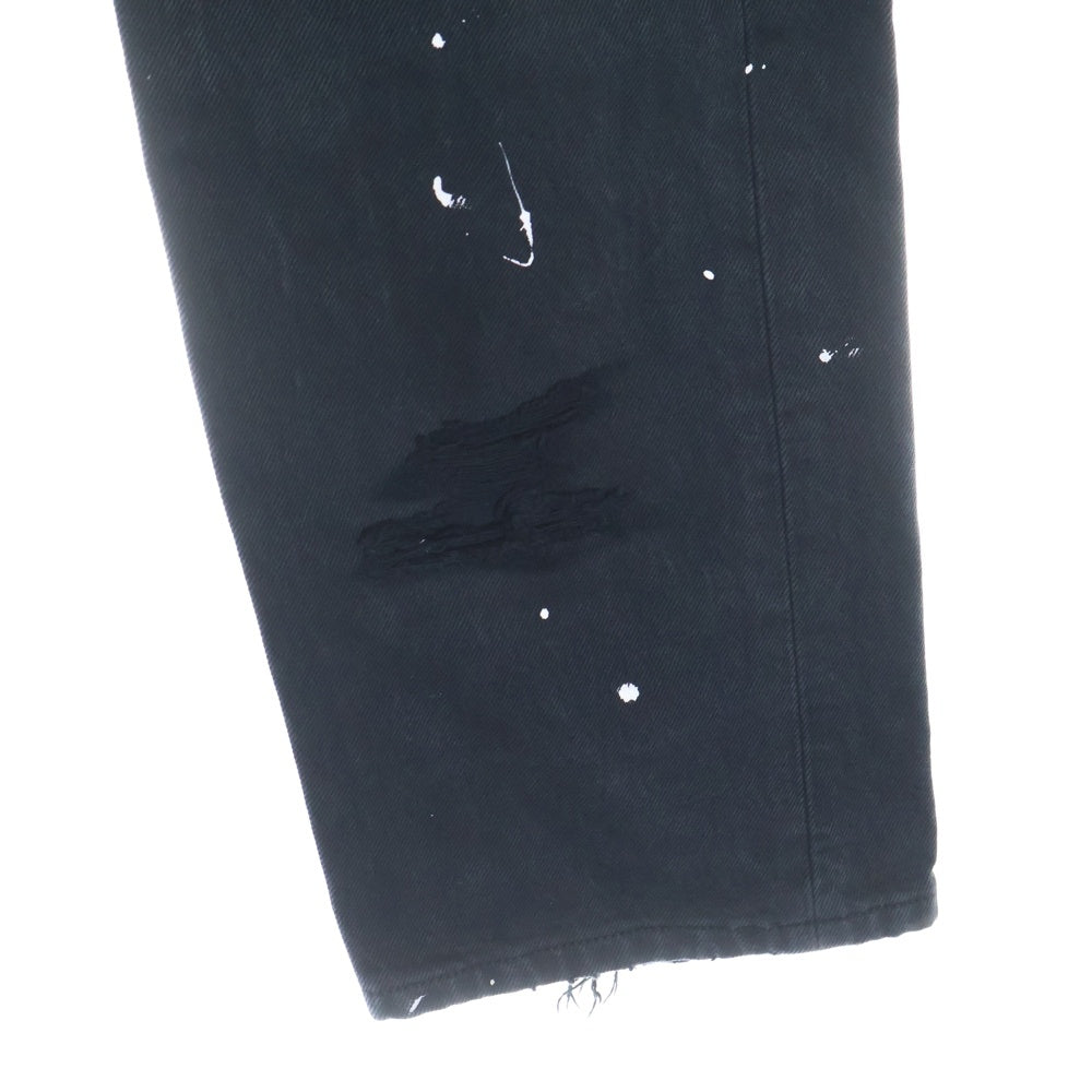 INNOCENCE NYC(イノセンスニューヨーク) 23AW DESTROY DENIM PANTS ダメージ加工 デトロイト デニムパンツ ブラック INDSND01