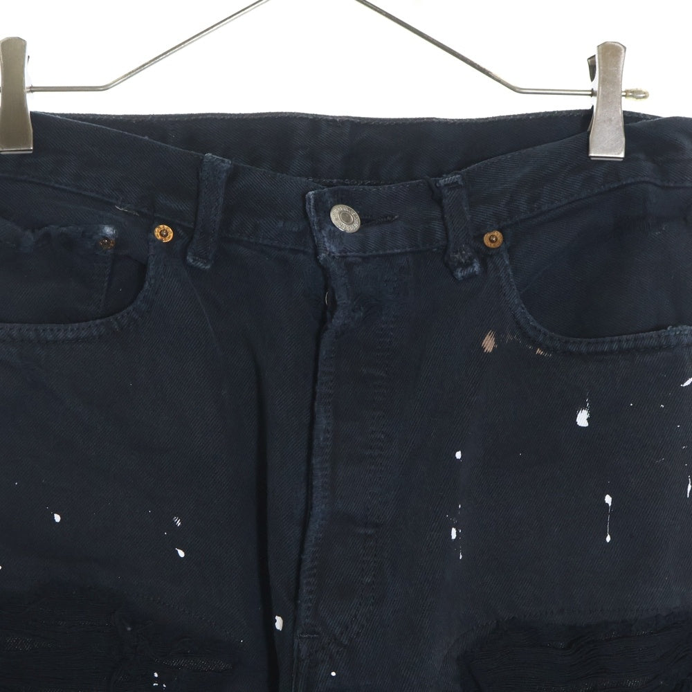 Innocence NYC(イノセンス) 23AW DESTROY DENIM PANTS ダメージ加工 デトロイト デニムパンツ ブラック INDSND01
