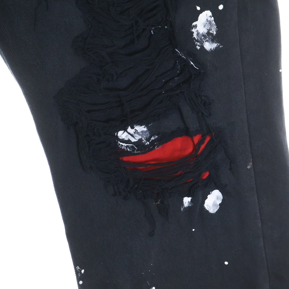 Innocence NYC(イノセンス) 23AW DESTROY DENIM PANTS ダメージ加工 デトロイト デニムパンツ ブラック INDSND01