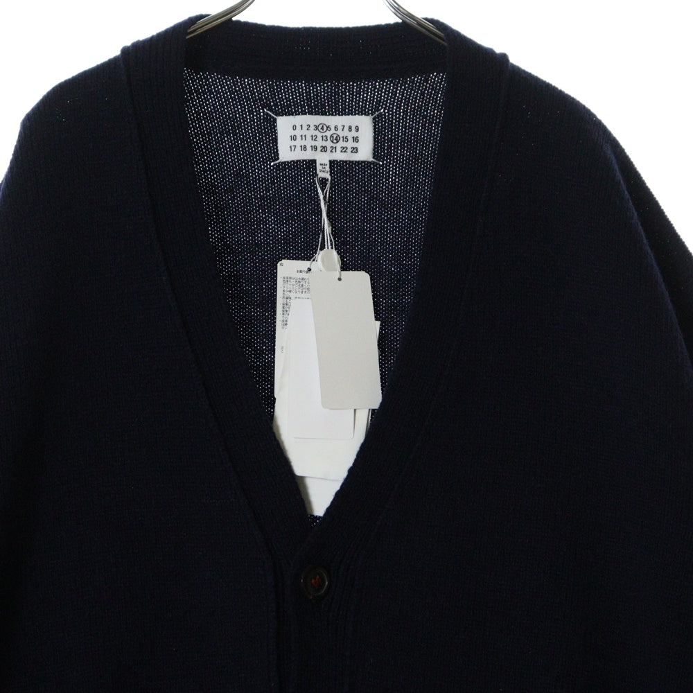 Maison Margiela(メゾンマルジェラ) 23AW KNIT CARDIGAN エルボーパッチ ニットカーディガン ネイビー SI1GP0003