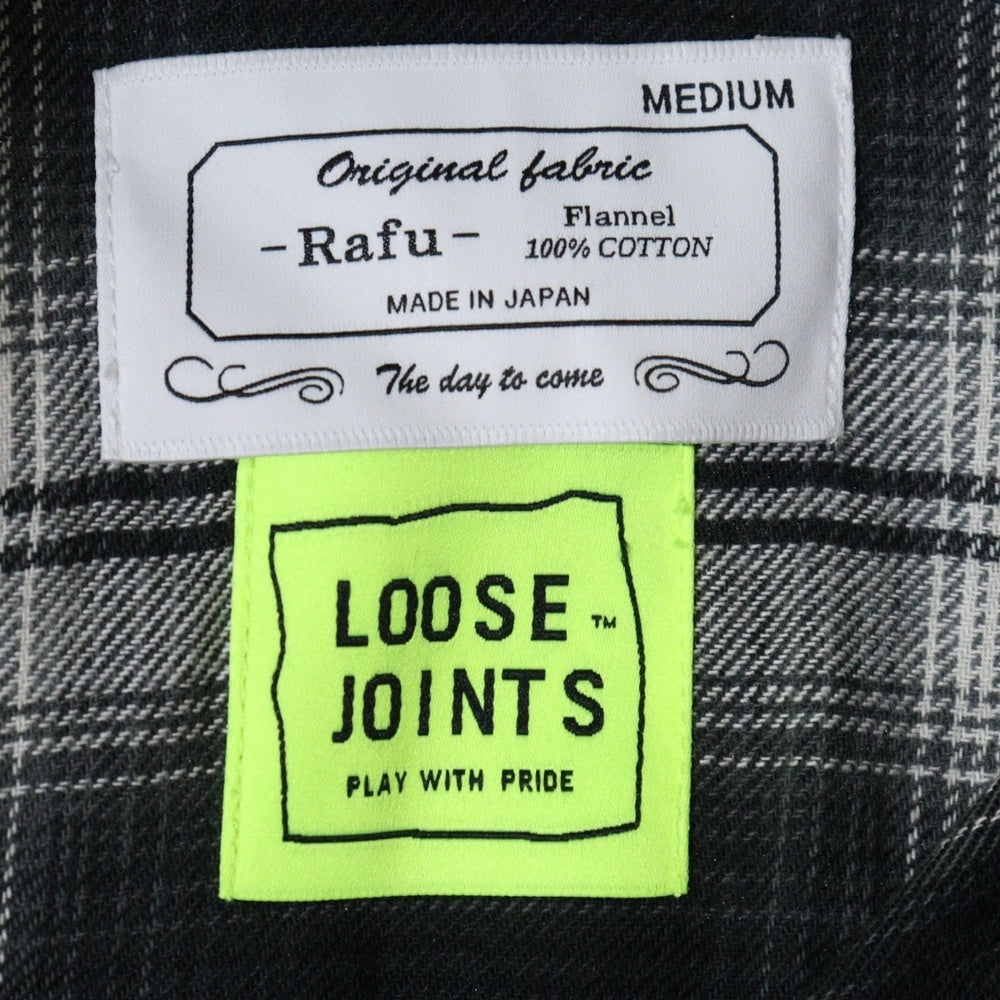 Rafu(ラフ) 23AW LOOSE JOINTS FLANNEL SHIRT ルーズ ジョイント フランネルシャツ 長袖シャツ ブラック Rafu23NL010GM
