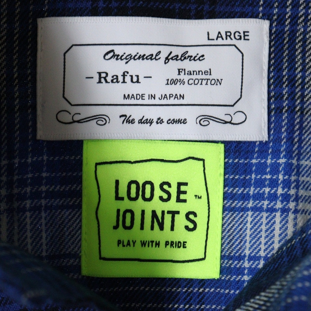 Rafu(ラフ) 23AW LOOSE JOINTS FLANNEL SHIRT ルーズ ジョイント フランネルシャツ 長袖シャツ ブルー Rafu23NL010GM