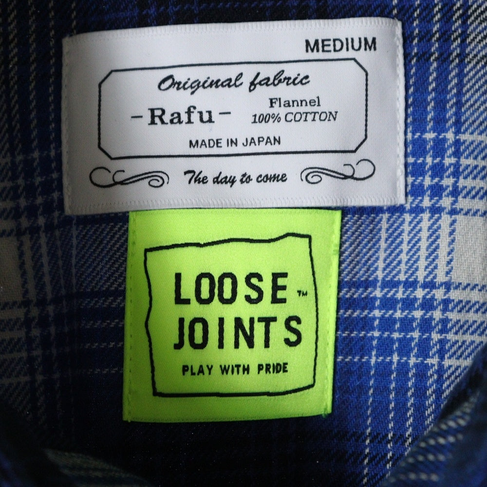 Rafu(ラフ) 23AW LOOSE JOINTS FLANNEL SHIRT ルーズ ジョイント フランネルシャツ 長袖シャツ ブルー Rafu23NL010GM