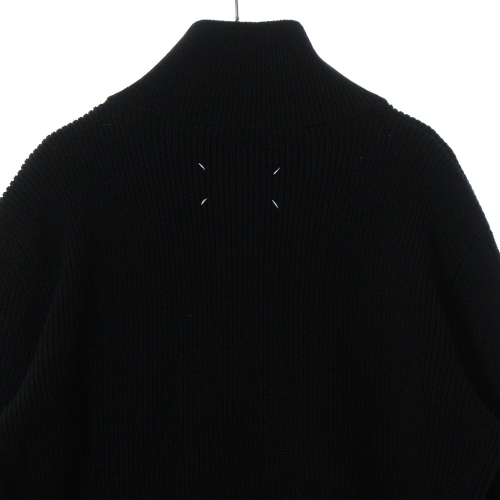 Maison Margiela(メゾンマルジェラ) 23AW KNIT ZIP-UP CARDIGAN モックネック ジップアップ ニットカーディガン ブラック SI1HA0013