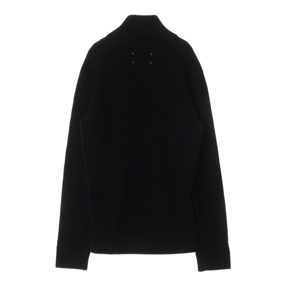 Maison Margiela(メゾンマルジェラ) 23AW KNIT ZIP-UP CARDIGAN モックネック ジップアップ ニットカーディガン ブラック SI1HA0013