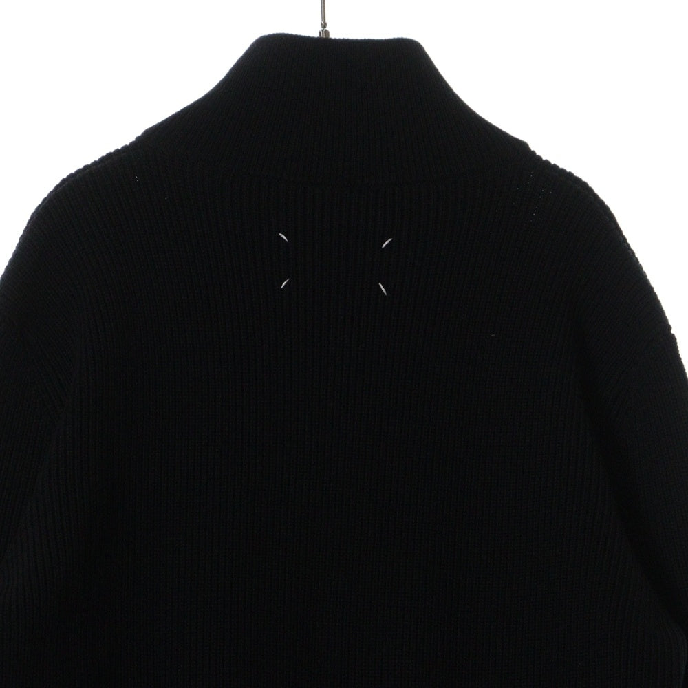 Maison Margiela(メゾンマルジェラ) 23AW KNIT ZIP-UP CARDIGAN モックネック ジップアップ ニットカーディガン ブラック SI1HA0013