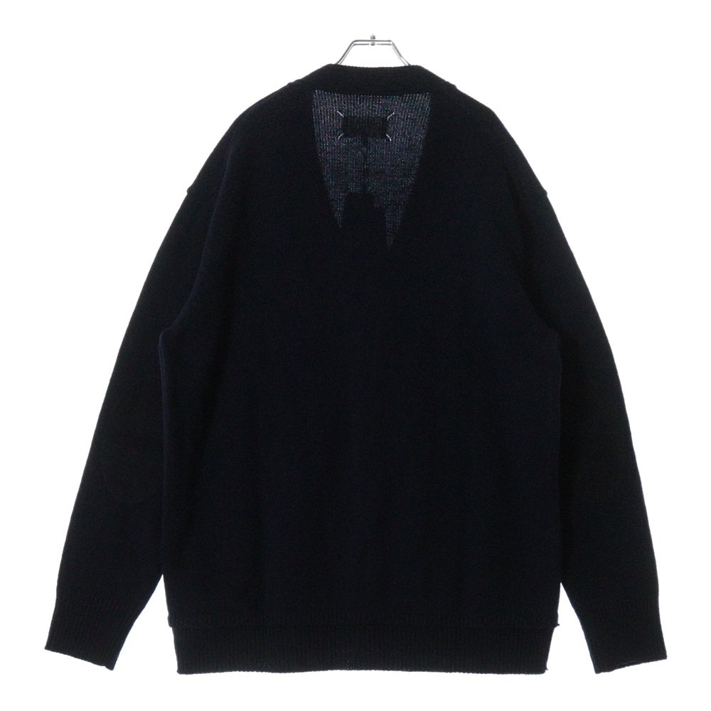 Maison Margiela(メゾンマルジェラ) 23AW KNIT CARDIGAN エルボーパッチ ニットカーディガン ネイビー SI1GP0003