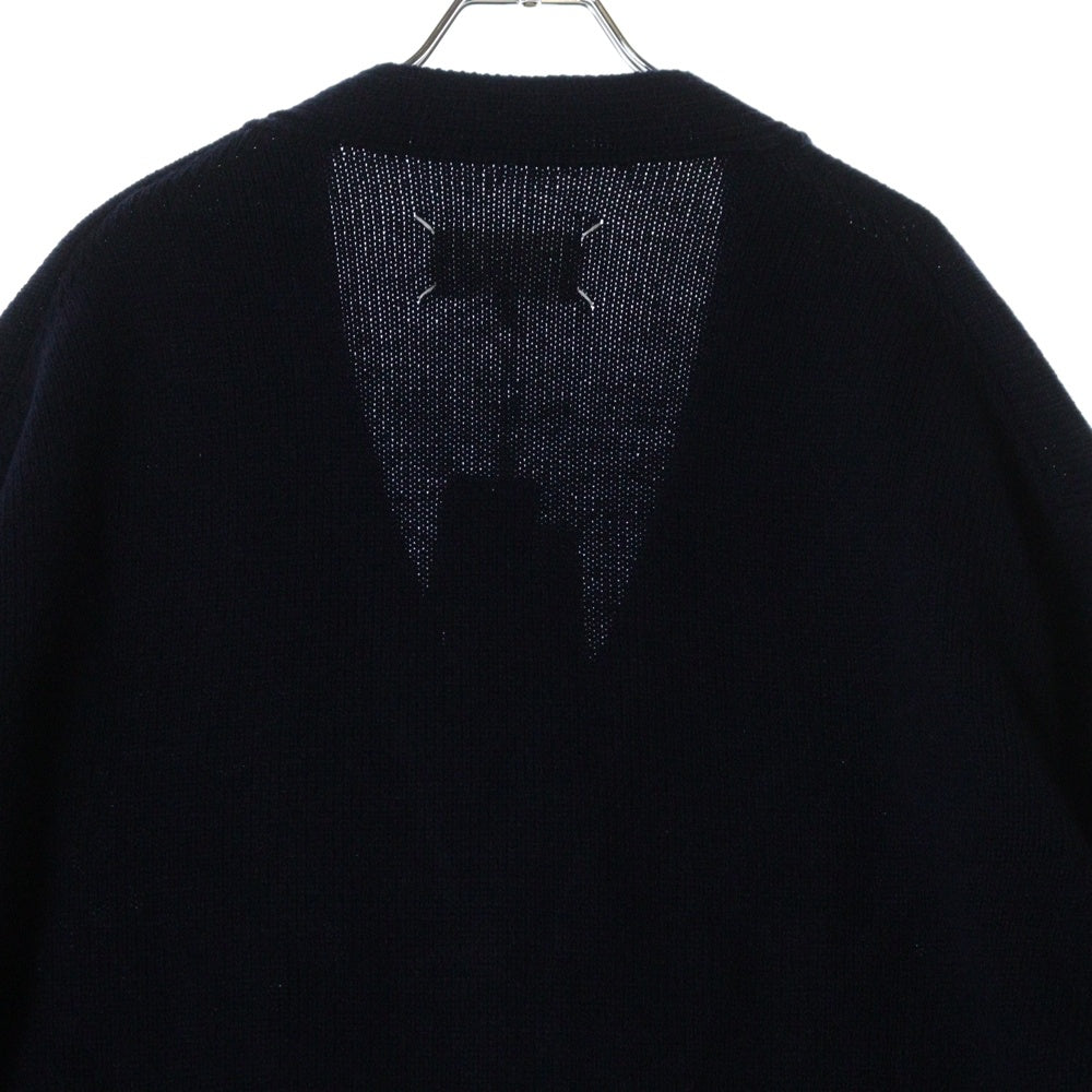 Maison Margiela(メゾンマルジェラ) 23AW KNIT CARDIGAN エルボーパッチ ニットカーディガン ネイビー SI1GP0003