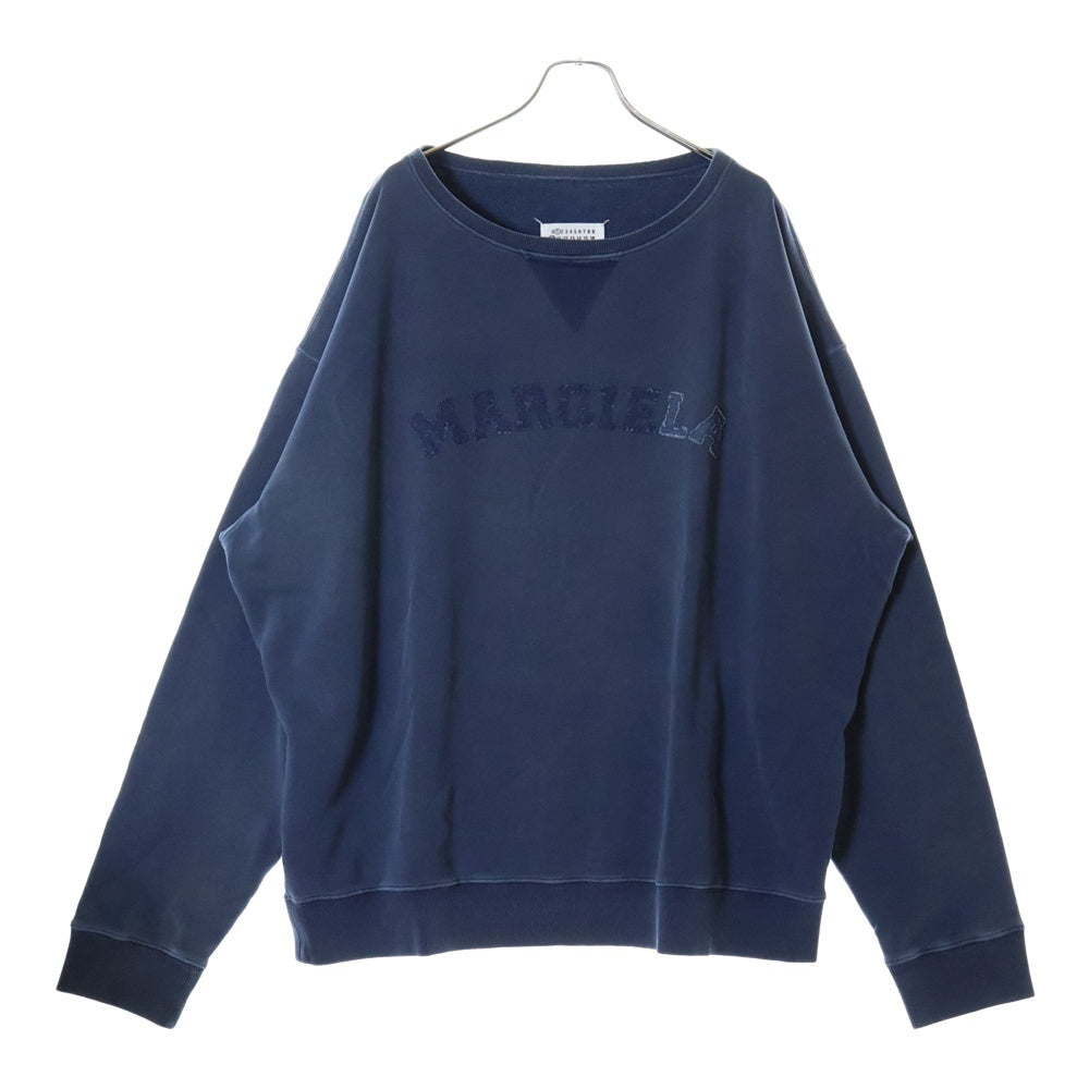 Maison Margiela(メゾンマルジェラ) 23AW LOGO ORGANIC COTTON SWEATSHIRT フロントロゴ ラウンドネック スウェットトレーナー ブルー S50GU0209