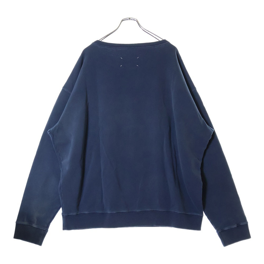 Maison Margiela(メゾンマルジェラ) 23AW LOGO ORGANIC COTTON SWEATSHIRT フロントロゴ ラウンドネック スウェットトレーナー ブルー S50GU0209