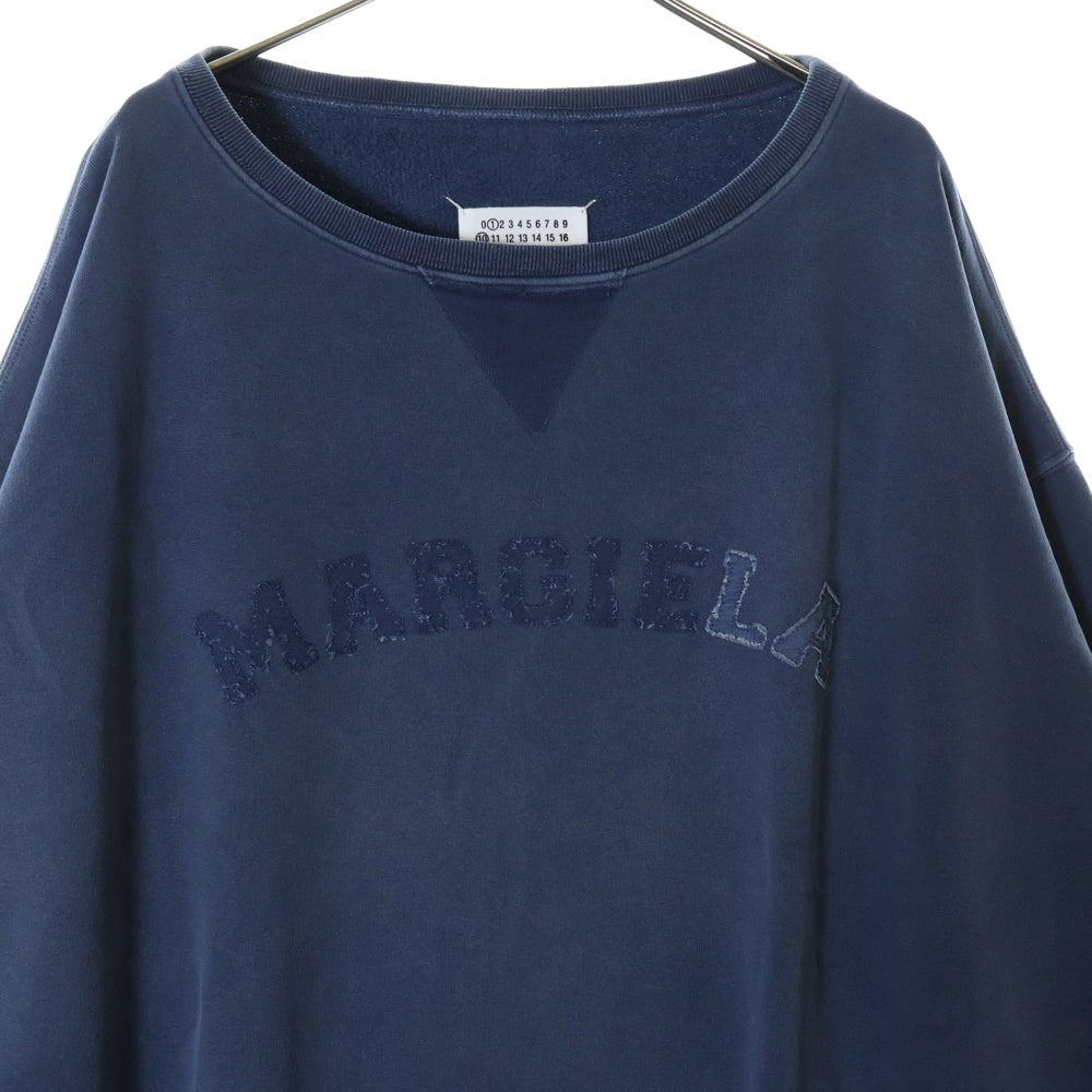 Maison Margiela(メゾンマルジェラ) 23AW LOGO ORGANIC COTTON SWEATSHIRT フロントロゴ ラウンドネック スウェットトレーナー ブルー S50GU0209