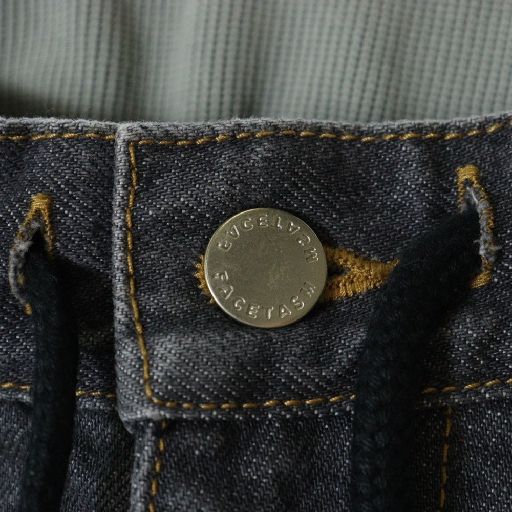FACETASM(ファセッタズム) 23SS JERSEY MERGING DENIM PANTS ジャージー マージング ドローコード デニムパンツ ブラック MKS-PT-M10