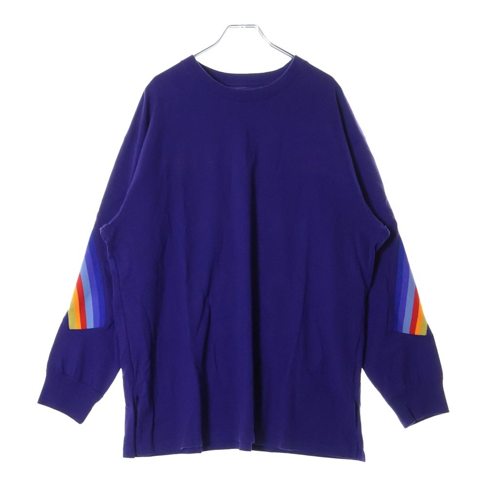 FACETASM(ファセッタズム) 23SS RIB LONG SLEEVE TEE サイドレインボーライン ロングスリーブ 長袖Tシャツ パープル MKS-TEE-M01