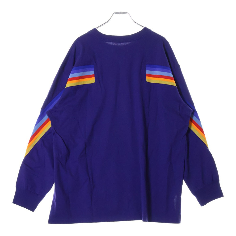 FACETASM(ファセッタズム) 23SS RIB LONG SLEEVE TEE サイドレインボーライン ロングスリーブ 長袖Tシャツ パープル MKS-TEE-M01