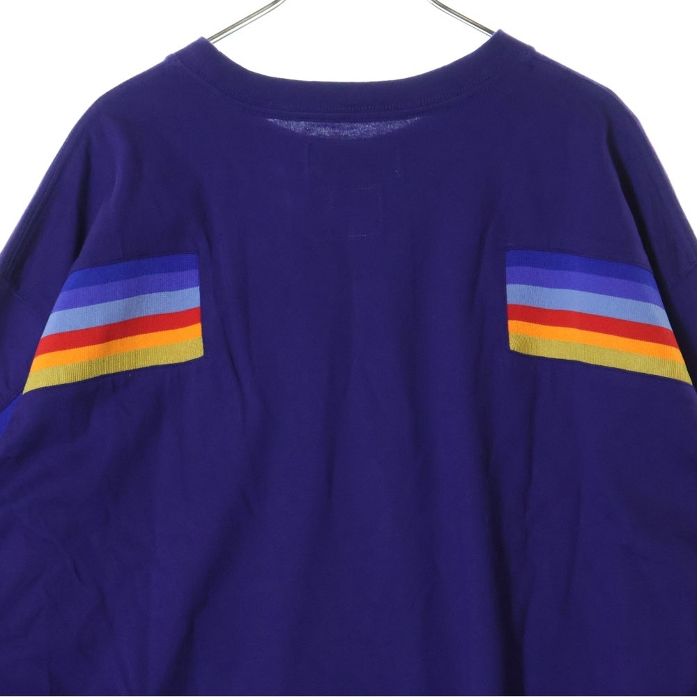 FACETASM(ファセッタズム) 23SS RIB LONG SLEEVE TEE サイドレインボーライン ロングスリーブ 長袖Tシャツ パープル MKS-TEE-M01