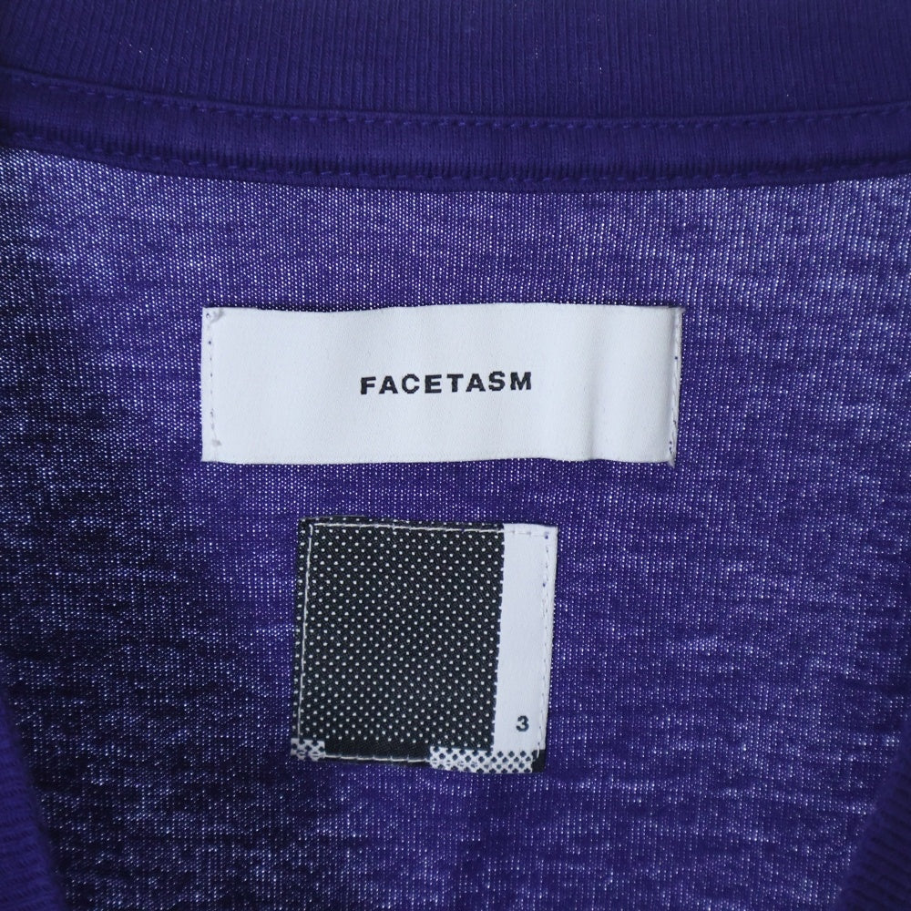 FACETASM(ファセッタズム) 23SS RIB LONG SLEEVE TEE サイドレインボーライン ロングスリーブ 長袖Tシャツ パープル MKS-TEE-M01