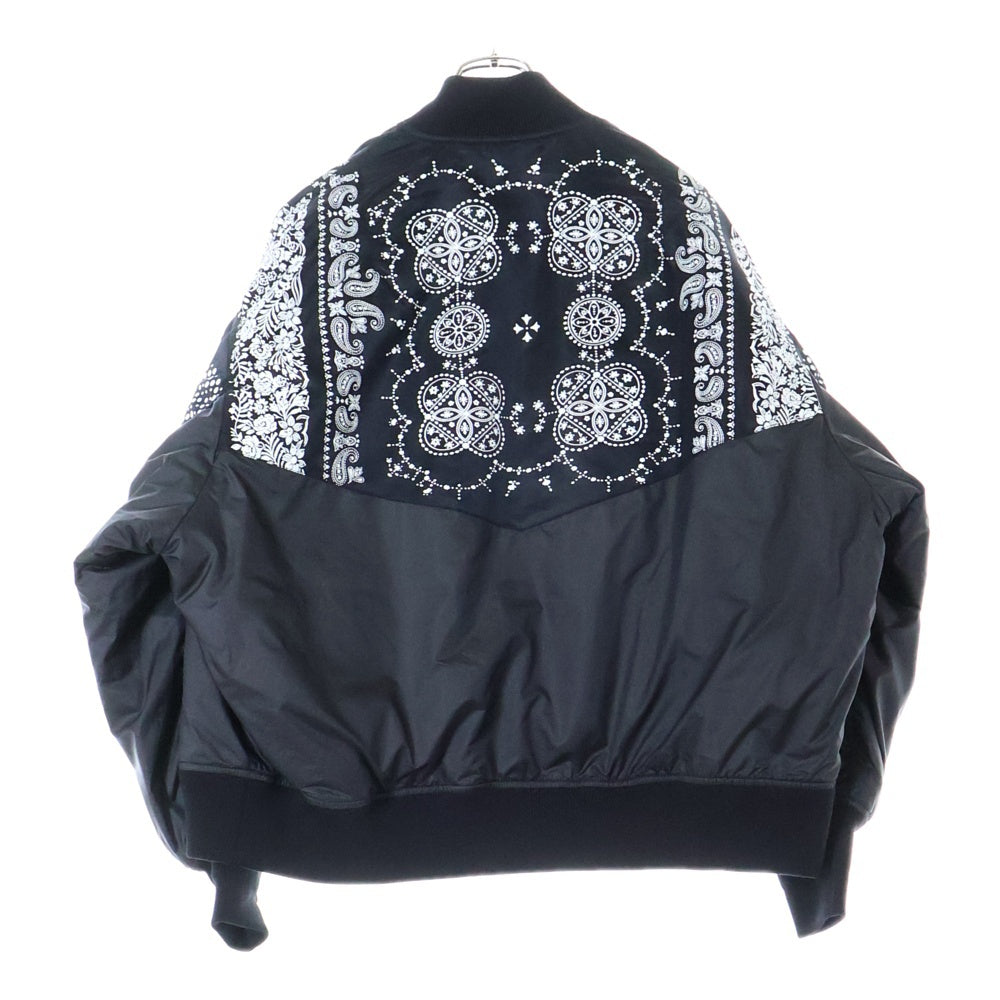 FACETASM(ファセッタズム) 23SS ORIGINAL BANDANA PRINT MA-1 総柄 オリジナル バンダナプリント フライトジャケット ブラック MKS-JK-M14