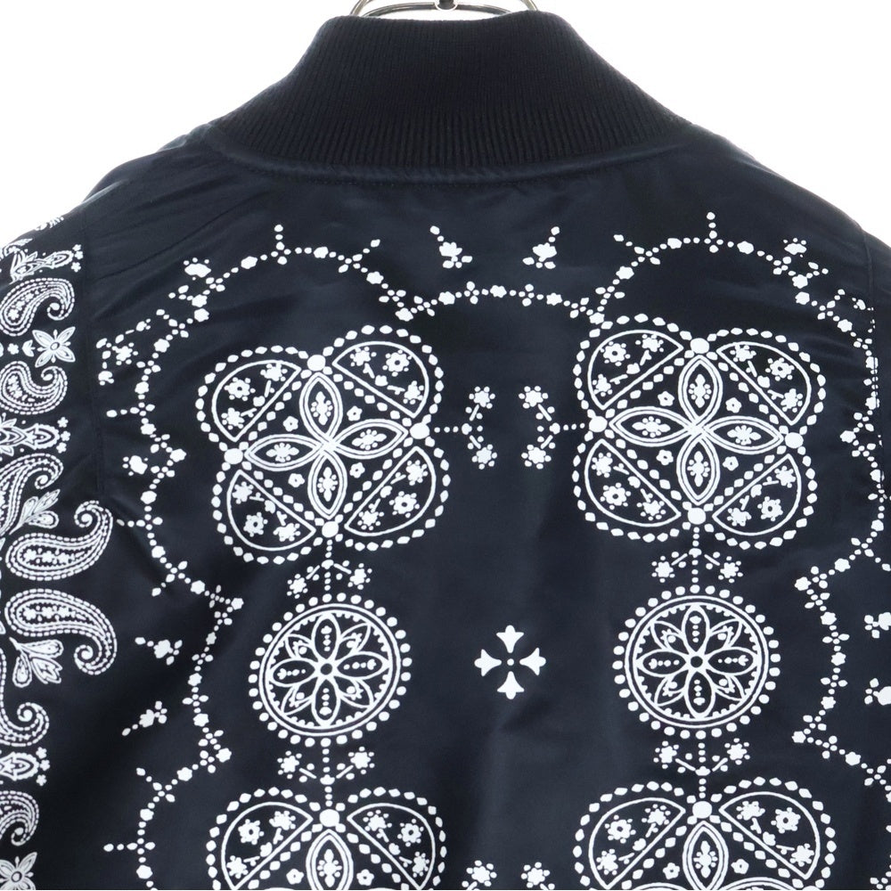 FACETASM(ファセッタズム) 23SS ORIGINAL BANDANA PRINT MA-1 総柄 オリジナル バンダナプリント フライトジャケット ブラック MKS-JK-M14