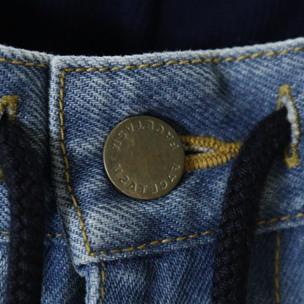 FACETASM(ファセッタズム) 23SS JERSEY MERGING DENIM PANTS ジャージー マージング ドローコード デニムパンツ インディゴ MKS-PT-M10