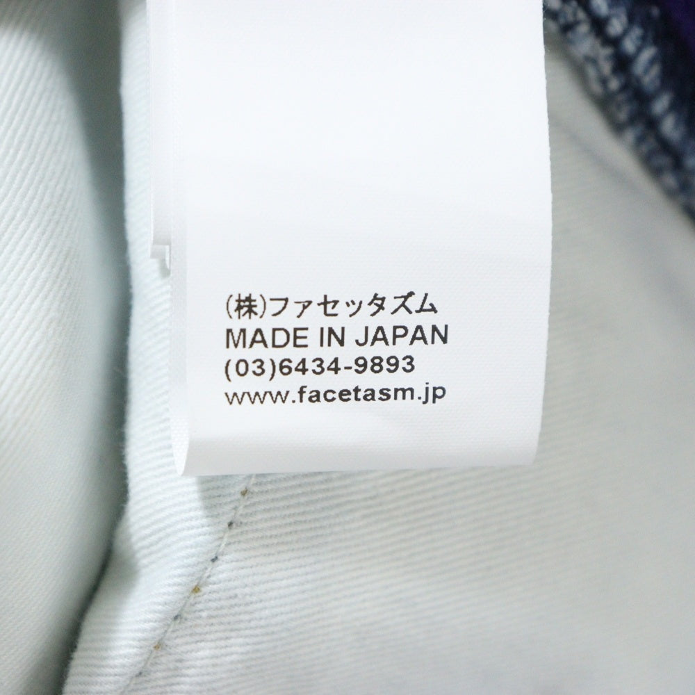 FACETASM(ファセッタズム) 23SS JERSEY MERGING DENIM PANTS ジャージー マージング ドローコード デニムパンツ インディゴ MKS-PT-M10