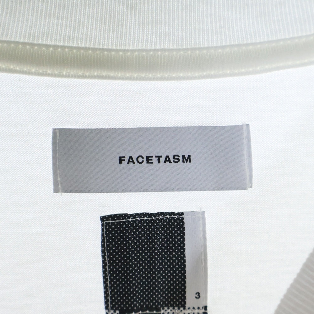 FACETASM(ファセッタズム) 23SS RIB LONG SLEEVE TEE サイドレインボーライン ロングスリーブ 長袖Tシャツ ホワイト MKS-TEE-M01