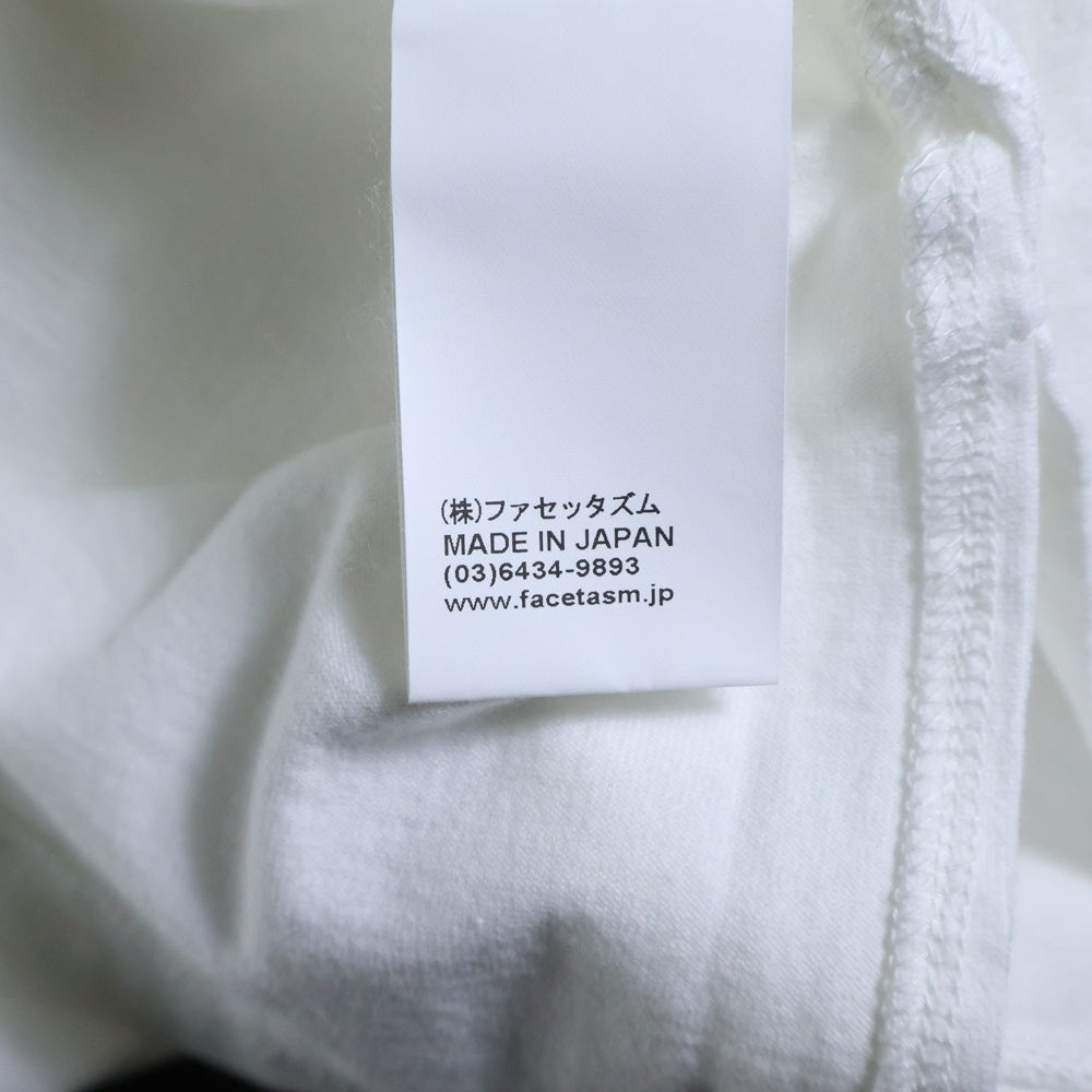 FACETASM(ファセッタズム) 23SS RIB LONG SLEEVE TEE サイドレインボーライン ロングスリーブ 長袖Tシャツ ホワイト MKS-TEE-M01