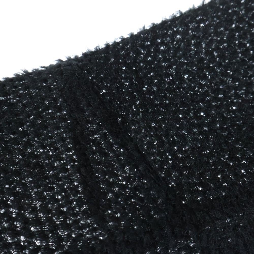 and wander(アンドワンダー) 23AW ×ALPHA DIRECT KNIT PULLOVER アルファダイレクト フロントポケット Vネック ニットセーター ブラック 574-3244024