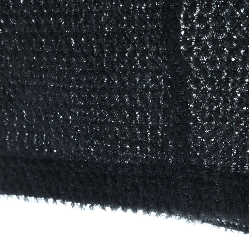 and wander(アンドワンダー) 23AW ×ALPHA DIRECT KNIT PULLOVER アルファダイレクト フロントポケット Vネック ニットセーター ブラック 574-3244024