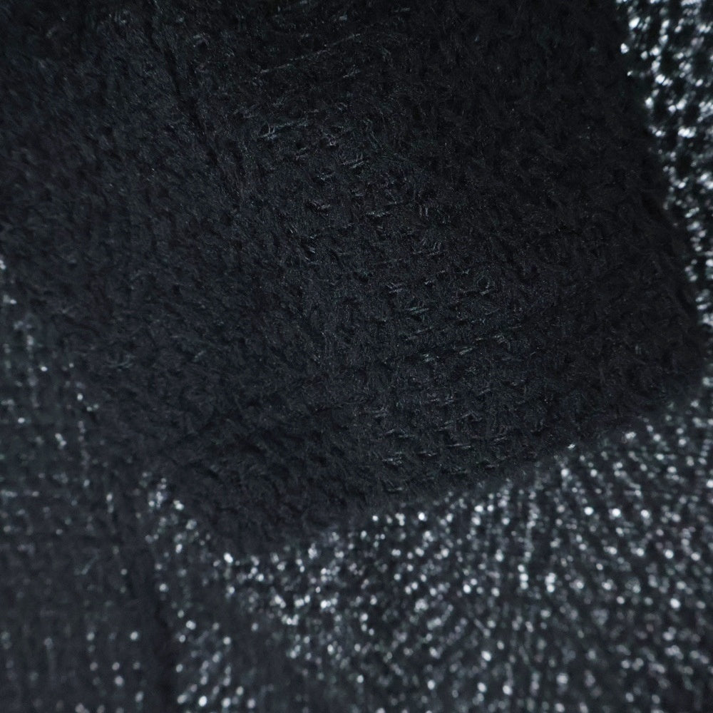 and wander(アンドワンダー) 23AW ×ALPHA DIRECT KNIT PULLOVER アルファダイレクト フロントポケット Vネック ニットセーター ブラック 574-3244024