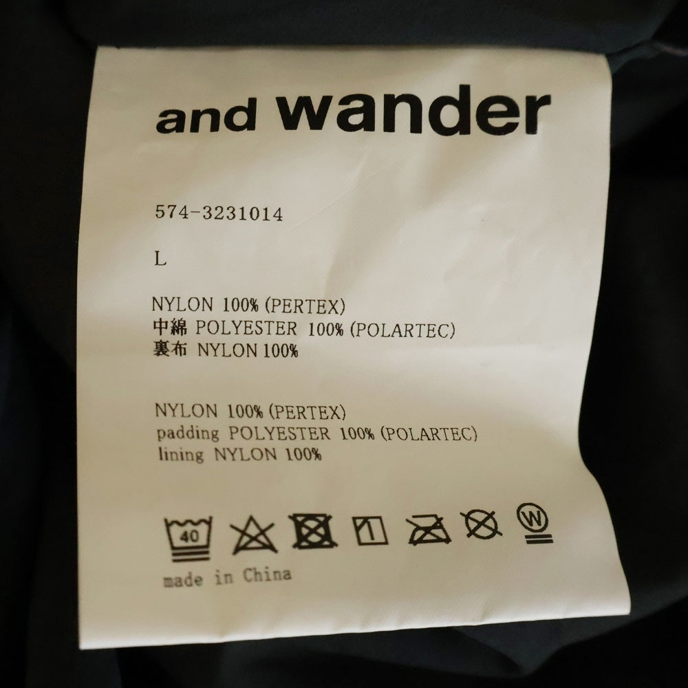 and wander(アンドワンダー) 23AW ×ALPHA DIRECT AIR HOODIE アルファダイレクト リフレクト エア バラクラバフーディ ジップアップ ナイロンジャケット ブラック 574-3231014