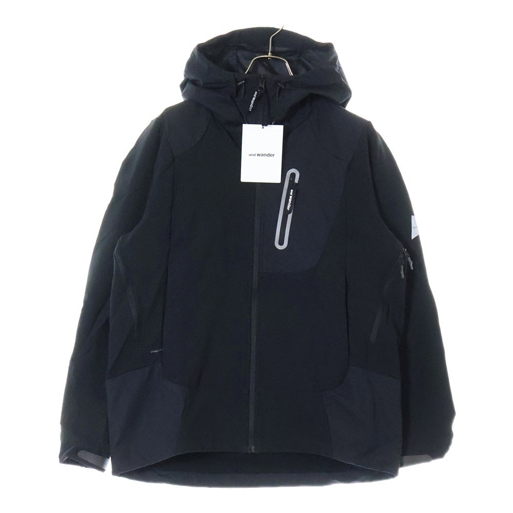 and wander(アンドワンダー) 23AW STRETCH SHELL JACKET ストレッチ ナイロン ソフトシェル ジャケット ブラック 574-3221003