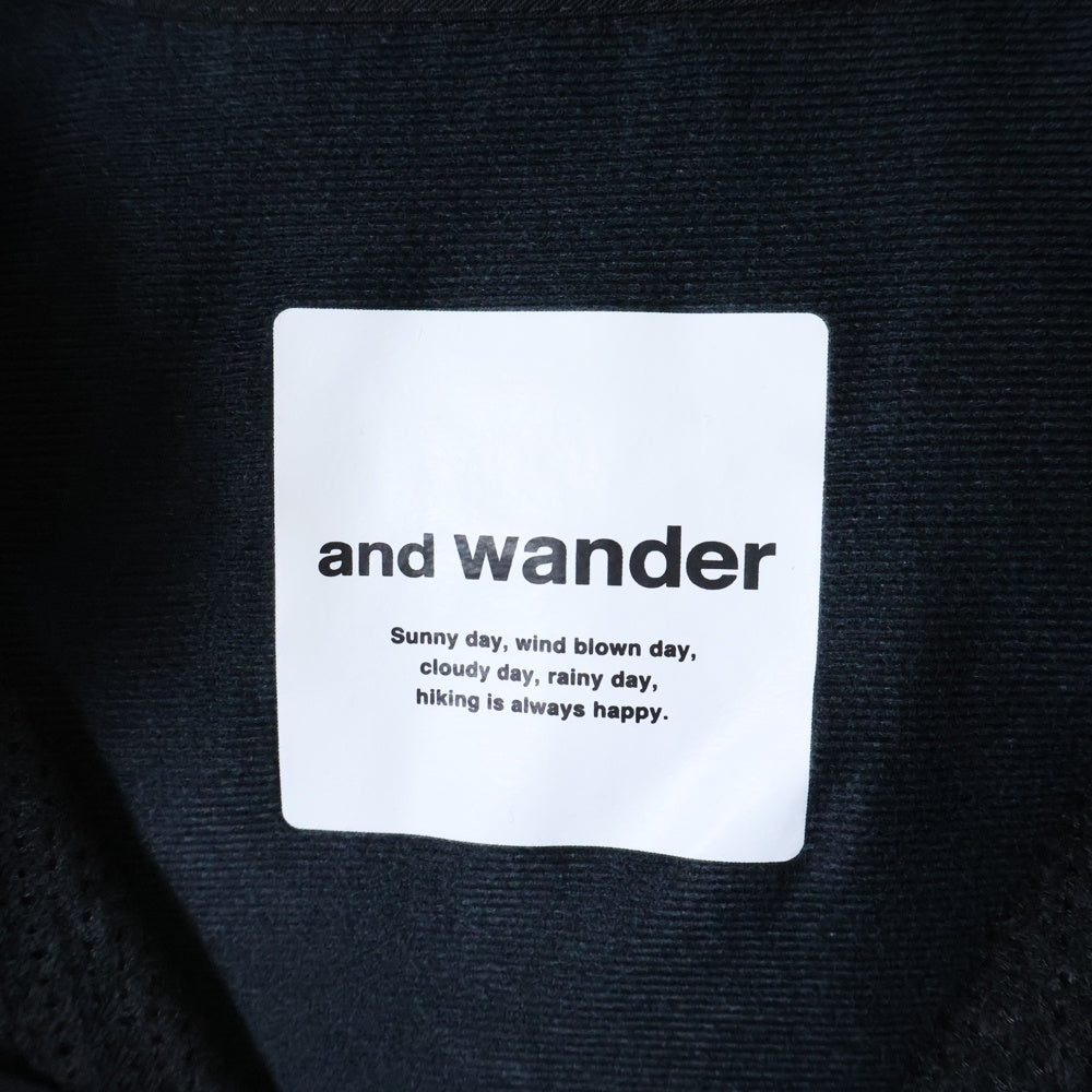 and wander(アンドワンダー) 23AW STRETCH SHELL JACKET ストレッチ ナイロン ソフトシェル ジャケット ブラック 574-3221003
