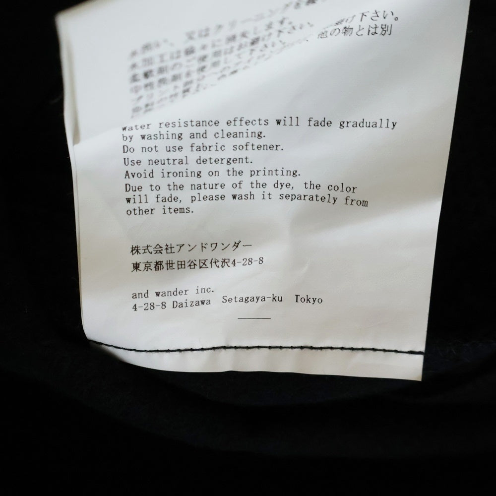 and wander(アンドワンダー) 23AW STRETCH SHELL JACKET ストレッチ ナイロン ソフトシェル ジャケット ブラック 574-3221003