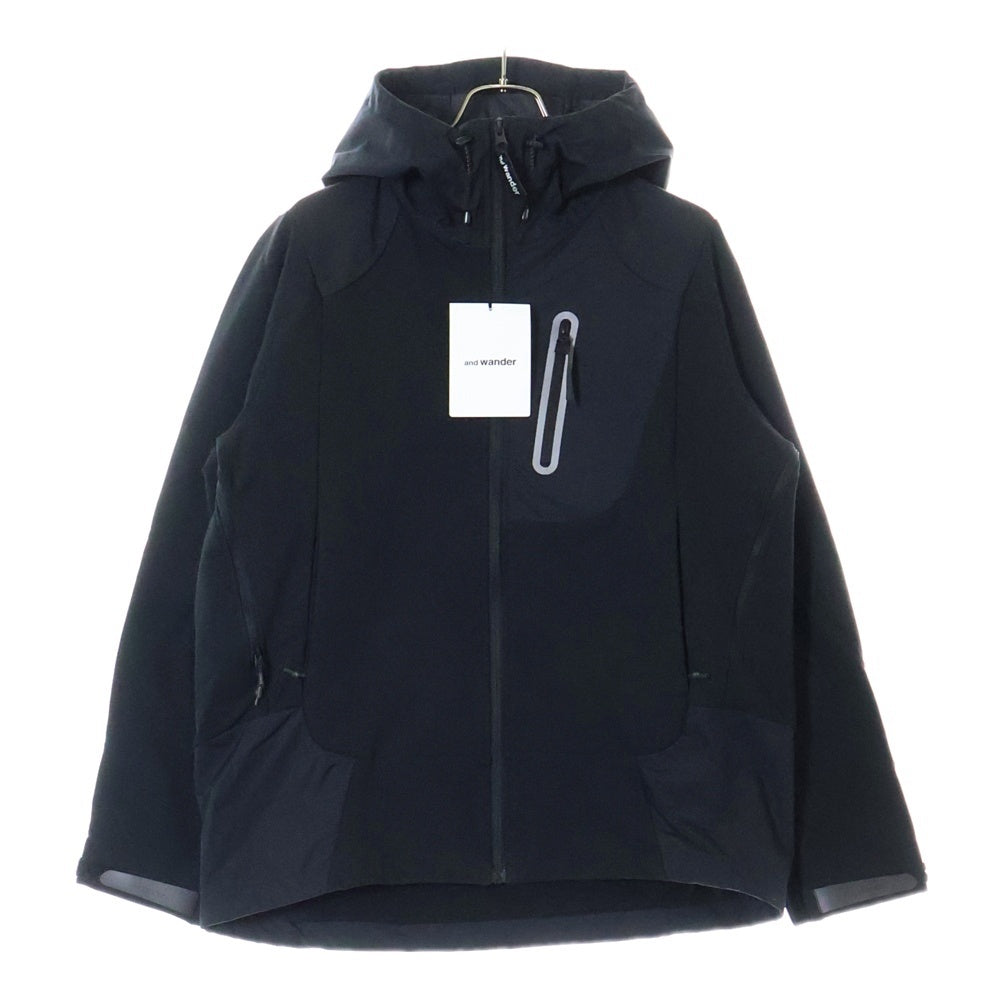 and wander(アンドワンダー) 23AW STRETCH SHELL JACKET ストレッチ ナイロン ソフトシェル ジャケット ブラック 574-3221003